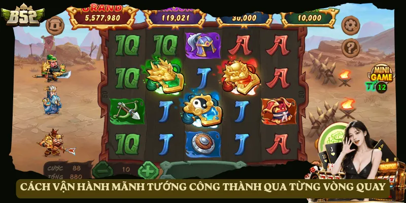 Cách vận hành Mãnh Tướng Công Thành qua từng vòng quay
