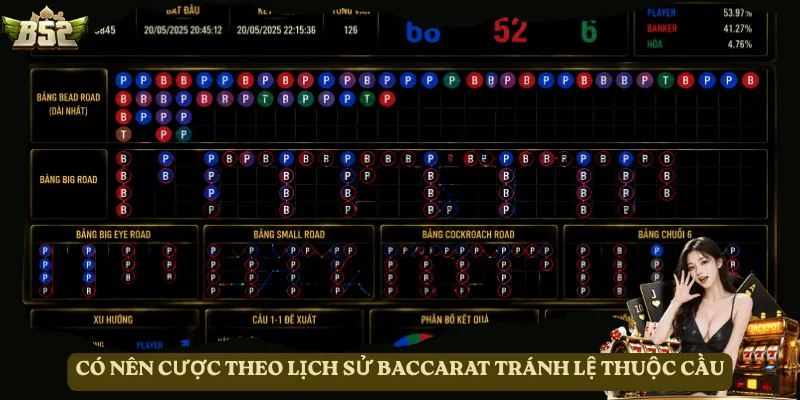 Có nên cược theo lịch sử Baccarat tránh lệ thuộc cầu