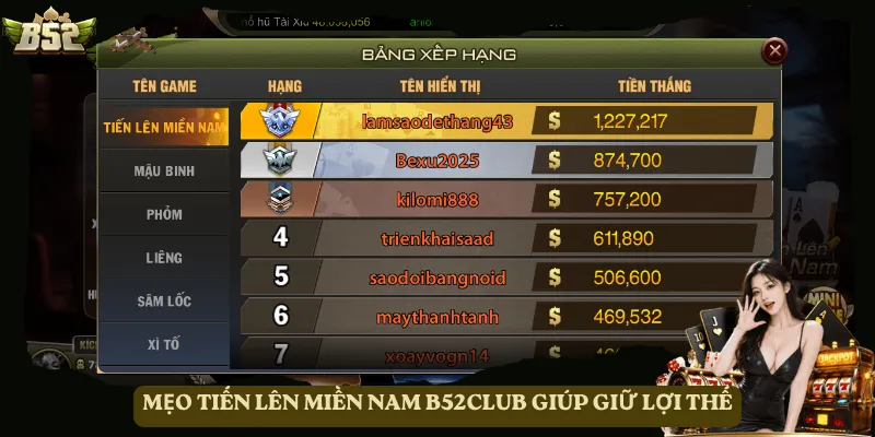 Mẹo Tiến Lên Miền Nam B52club giúp giữ lợi thế